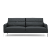 Relaxbank 3-Zits T-501 Donkerblauw Leer - thumbnail