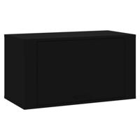VidaXL Wandschoenenkast 70x35x38 cm bewerkt hout zwart - thumbnail