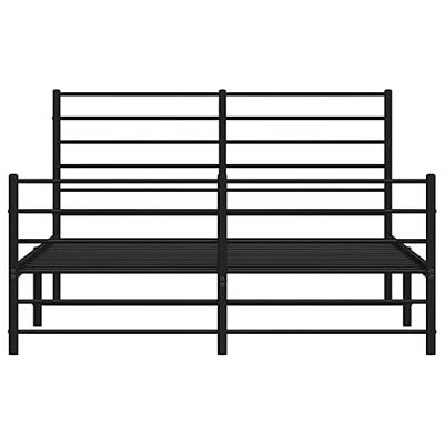 Bedframe met hoofd- en voeteneinde metaal zwart 150x200 cm - thumbnail