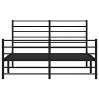 Bedframe met hoofd- en voeteneinde metaal zwart 150x200 cm - thumbnail