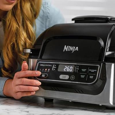 Ninja AG301EU Grill Elektrisch Heteluchtfunctie Zwart, Zilver (mat)
