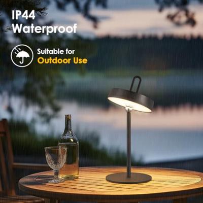 Draadloze Oplaadbare LED Tafellamp - Binnen & Buiten - Dimbaar - ø12.8 x 29 cm - Warmwit licht - 3000mAh - Zwart