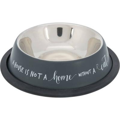 TRIXIE VOERBAK KAT RVS ANTI SLIP GRIJS 200 ML 15 CM TRIXIE VOERBAK KAT RVS ANTI SLIP GRIJS 200 ML 15 CM