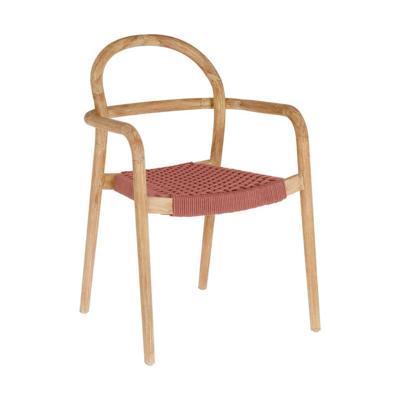 Kave Home - Sheryl stoel in massief eucalyptus en terracotta touw FSC