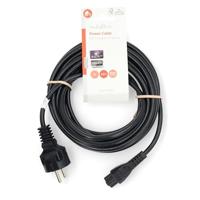 Nedis CEGL10130BK50 Stroomkabel Type F (cee 7/7) Male Iec-320-c5 Recht Recht Vernikkeld 5.00 M Rond Pvc Zwart Label - thumbnail