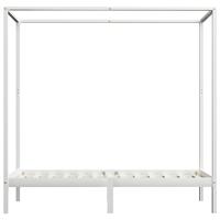 Hemelbedframe massief grenenhout wit 100x200 cm - thumbnail