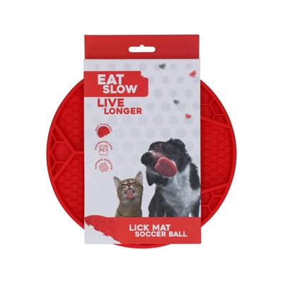 Eat Slow Live Longer Lick Mat Voetbal Rood