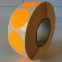 Etiket 25 mm rond fluor oranje 1000 rol - thumbnail