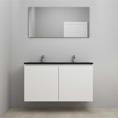 On-Line Badkamermeubelset - 120 cm - Voorgemonteerd - Greeploze Ladestructuur - Acryl Wastafel - 2 Kraangaten - Spiegel - Hoogglans Wit - V01