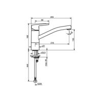 Hansa Hansapolo keukenkraan Eco met lage uitloop 21.6cm chroom 5148229300676 - thumbnail