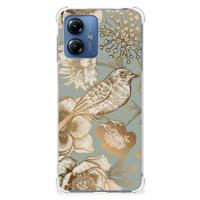 Case voor Motorola Moto G14 Vintage Bird Flowers - thumbnail