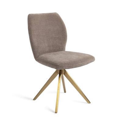 Jesper Home Ikata eetkamerstoel Mocha Mist turn gold