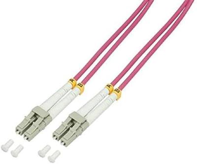 LogiLink FP4LC50 Glasvezel Optische vezel Aansluitkabel 50.00 m Violet [1x LC-stekker - 1x LC-stekker] 50/125 µ Multimode OM4
