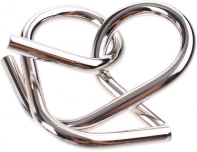 Johntoy Hersenkraker metalen puzzel in display zilver/oranje Johntoy Hersenkraker metalen puzzel in display zilver/oranje