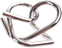 Johntoy Hersenkraker metalen puzzel in display zilver/oranje - thumbnail