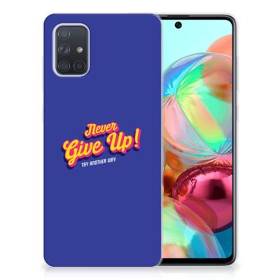 Samsung Galaxy A71 | Siliconen hoesje | met naam Never Give Up Samsung Galaxy A71 | Siliconen hoesje | met naam Never Give Up