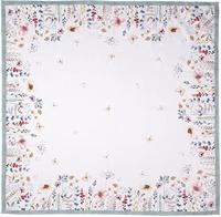 Clayre & Eef Tafelkleed 150x150 cm Wit Groen Katoen Vierkant Bloemen - thumbnail