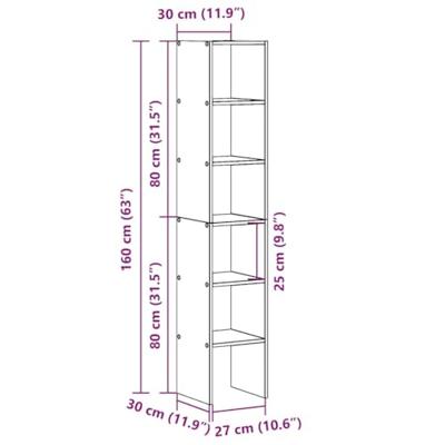 Boekenkasten 2 st stapelbaar 30x30x80 cm bewerkt hout oud hout