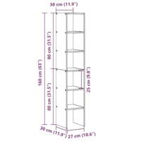 Boekenkasten 2 st stapelbaar 30x30x80 cm bewerkt hout oud hout - thumbnail