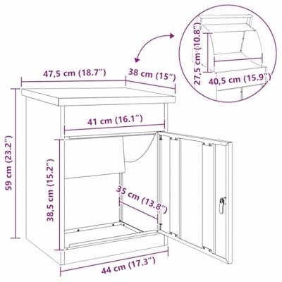 Pakket inwerp box Zwart 44 x 35 x 59 cm Roestvrij staal Pakket inwerp box Zwart 44 x 35 x 59 cm Roestvrij staal