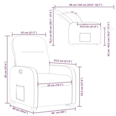 Sta-op-stoel verstelbaar stof donkerbruin
