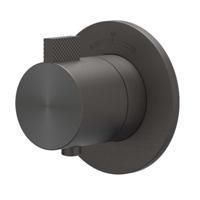 Afbouwdeel IVY Tribe Inbouwthermostaat Symmetry Met Rond Rozet RVS316 Geborsteld Carbon Black PVD - thumbnail