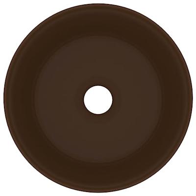 Wastafel rond 40x15 cm keramiek mat donkerbruin - thumbnail