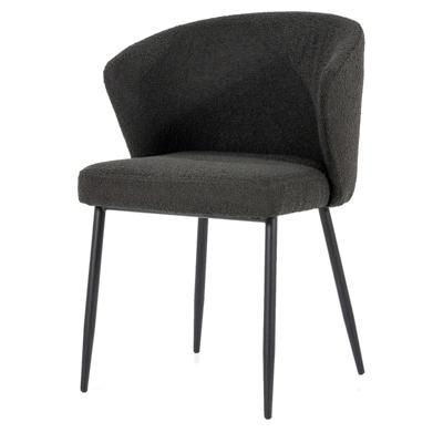 Eleonora Eetkamerstoel 'Santos' Bouclé, kleur Zwart Copenhagen