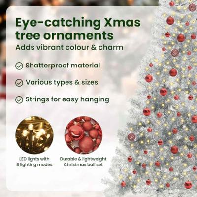 VidaXL Kunstmatig voorverlicht kerstboom met 300 led zilver 210 cm pet