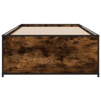Bedframe bewerkt hout en metaal gerookt eikenkleurig 75x190 cm - thumbnail