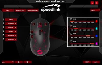 SpeedLink CORAX Gaming-muis USB Zwart 5 Toetsen 3200 dpi Verlicht, Geïntegreerd scrollwiel SpeedLink CORAX Gaming-muis USB Zwart 5 Toetsen 3200 dpi Verlicht, Geïntegreerd scrollwiel