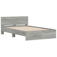Bedframe met hoofdeinde en LED grijs sonoma eiken 120x200 cm - thumbnail