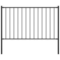VidaXL Hekpaneel met palen 1,7x1 m gepoedercoat staal zwart - thumbnail