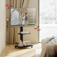 TV-standaard / trolley Ergo-Office, max. belasting 50kg / 5kg plank, max. VESA 600x400, ingebouwde contactdoos, zwart, ER-304 B - thumbnail