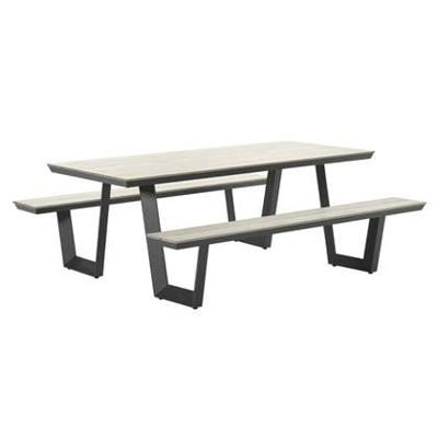 Bell picknick set 200x90xH75 carbon black/light teak polyw Garden Impressions - Garden impressions