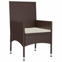 4-delige Loungeset met kussens poly rattan bruin - thumbnail