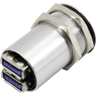 TRU COMPONENTS USB-14-BK USB A dubbele inbouwbus 3.0 Bus, inbouw Inhoud: 1 stuk(s)