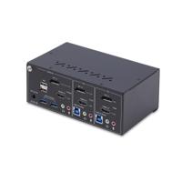 StarTech.com 2-Port Dual-Monitor DisplayPort en HDMI KVM Switch, 4K 60Hz, 2-Port USB Hub, 5Gbps, 2x USB HID Ports, TAA - thumbnail