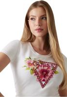 Guess Triangle Beads T-Shirt Dames Wit - Maat XS - Kleur: WitRoze | Soccerfanshop - thumbnail