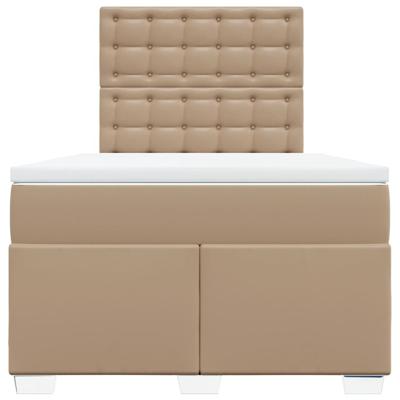 Boxspringbed met matras kunstleer cappuccinokleurig 120x190 cm - thumbnail