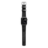 Nomad Modern lederen horlogeband zwart / zilveren hardware 45/46/49 mm - Black - thumbnail