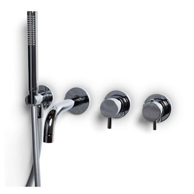 Badkraan Inbouw Bongio Squadra Thermostatisch 16 cm Uitloop met Handdoucheset en 2-Weg Omstel Chroom Bongio Badkraan Inbouw Bongio Squadra Thermostatisch 16 cm Uitloop met Handdoucheset en 2-Weg Omstel Chroom Bongio