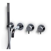 Badkraan Inbouw Bongio Squadra Thermostatisch 16 cm Uitloop met Handdoucheset en 2-Weg Omstel Chroom Bongio - thumbnail