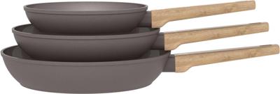 Set van 3 koekenpannen - Geschikt voor alle kookplaten inclusief inductie - ARTHUR MARTIN - AM1052 - Keramische coating - Ø 20-24-28 cm - Taupe Set van 3 koekenpannen - Geschikt voor alle kookplaten inclusief inductie - ARTHUR MARTIN - AM1052 - Keramische coating - Ø 20-24-28 cm - Taupe