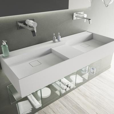 Wastafel Ideavit Solidbliss 120x45x16 cm Solid Surface 1 Midden Plateau Mat Wit Wastafel Ideavit Solidbliss 120x45x16 cm Solid Surface 1 Midden Plateau Mat Wit