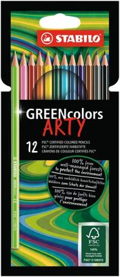 Stabilo greencolors kleurpotloden arty etui 12 stuks