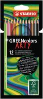 Stabilo greencolors kleurpotloden arty etui 12 stuks - thumbnail