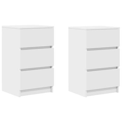 Nachtkastjes met 3 lades 2 st 39x35x65 cm wit