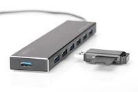 Digitus DA-70241-1 DA-70241-1 USB-hub 7 poorten USB-A USB 3.0 5 GBit/s Met aluminium behuizing Zwart - thumbnail