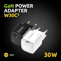 Intenso Power Adapter W30C² white USB-oplader 30 W 1x USB-C Wit Binnen GaN, USB Power Delivery (USB-PD) - thumbnail